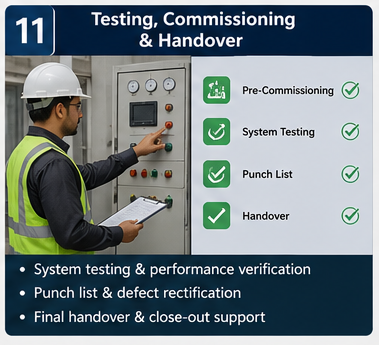 Testing, Commissioning & Handover